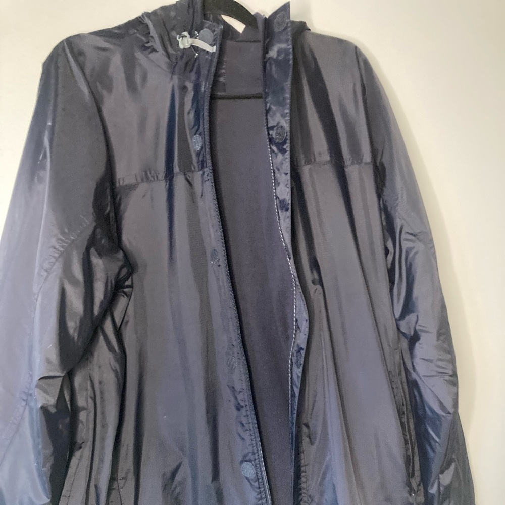 Lands End Jacket L Black Zip Hoodie Warm Comfort.